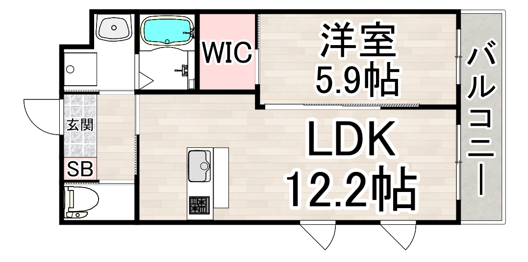 レアグランツ東難波Iの間取り写真