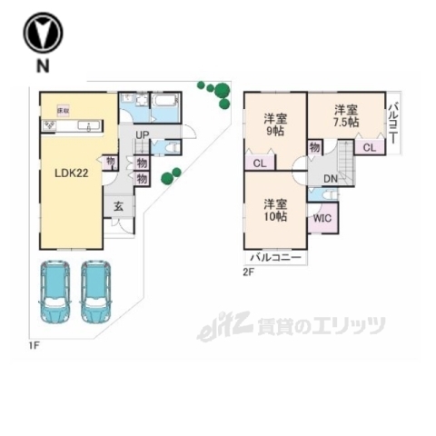 ＪＲ片町線 大住駅 徒歩22分 2階建 築5年の間取り写真