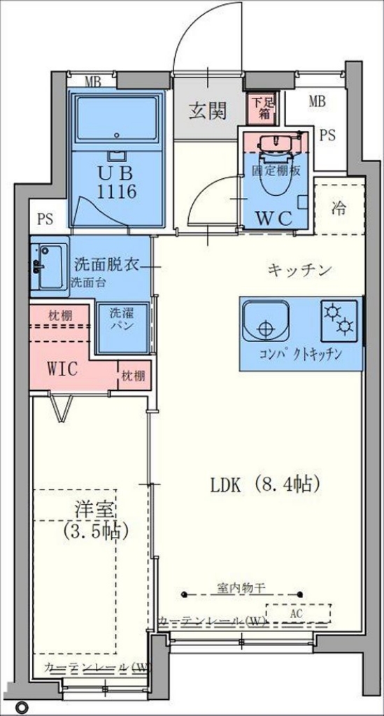 鹿児島市電谷山線 上塩屋駅 徒歩2分 4階建 築2年の間取り写真