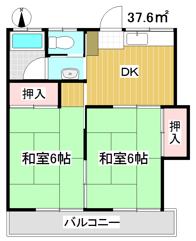 横山ハイツの間取り