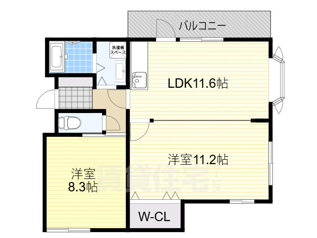 豊中市上新田のマンションの間取り