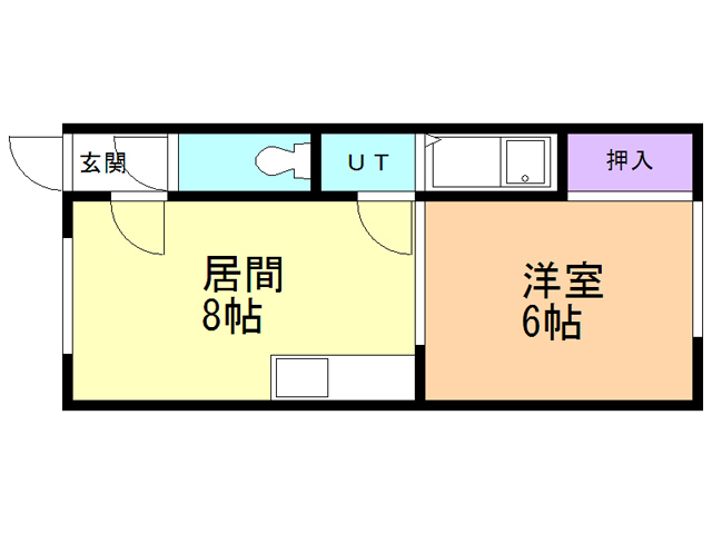 函館市深堀町のアパートの間取り