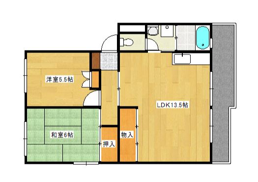 広島市西区井口台のマンションの間取り