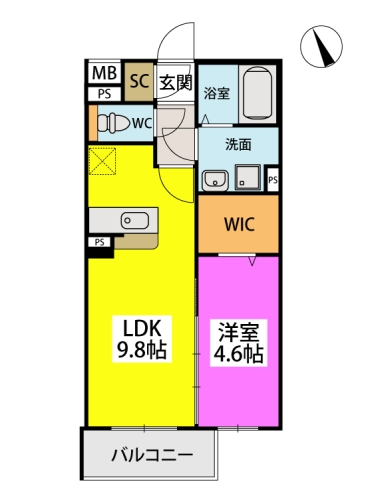 （仮称）赤間駅前計画　B棟の間取り