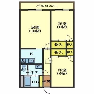 北海道函館市大森町（マンション）の賃貸物件の間取り