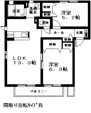 シャーメゾンラフィネの間取り