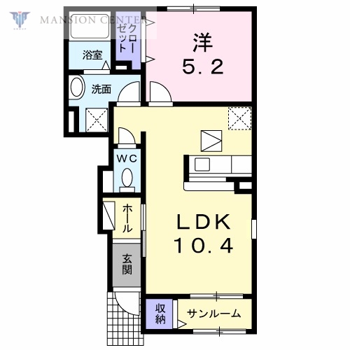 新潟市北区濁川のアパートの間取り