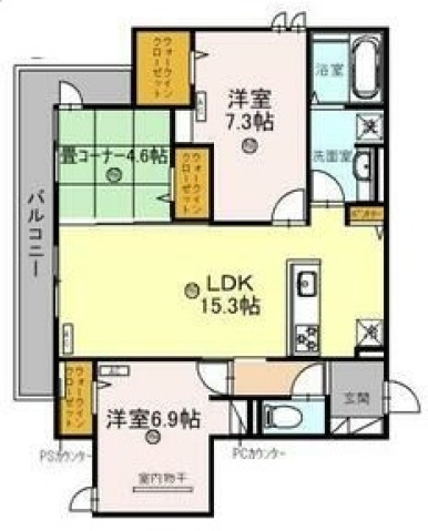 大阪市東住吉区桑津のアパートの間取り