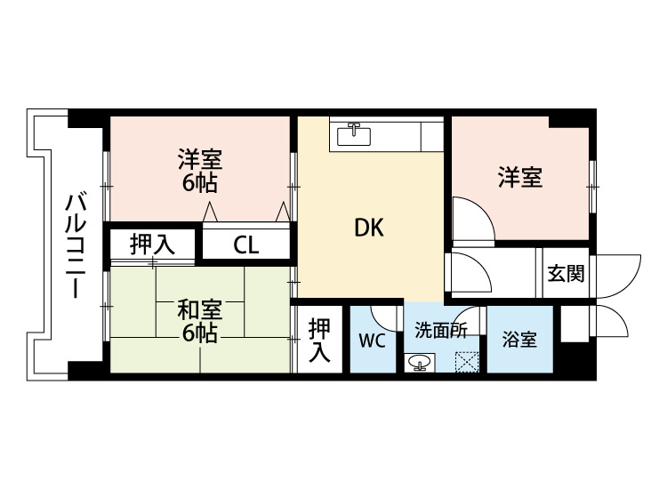 北九州市小倉南区守恒のマンションの間取り