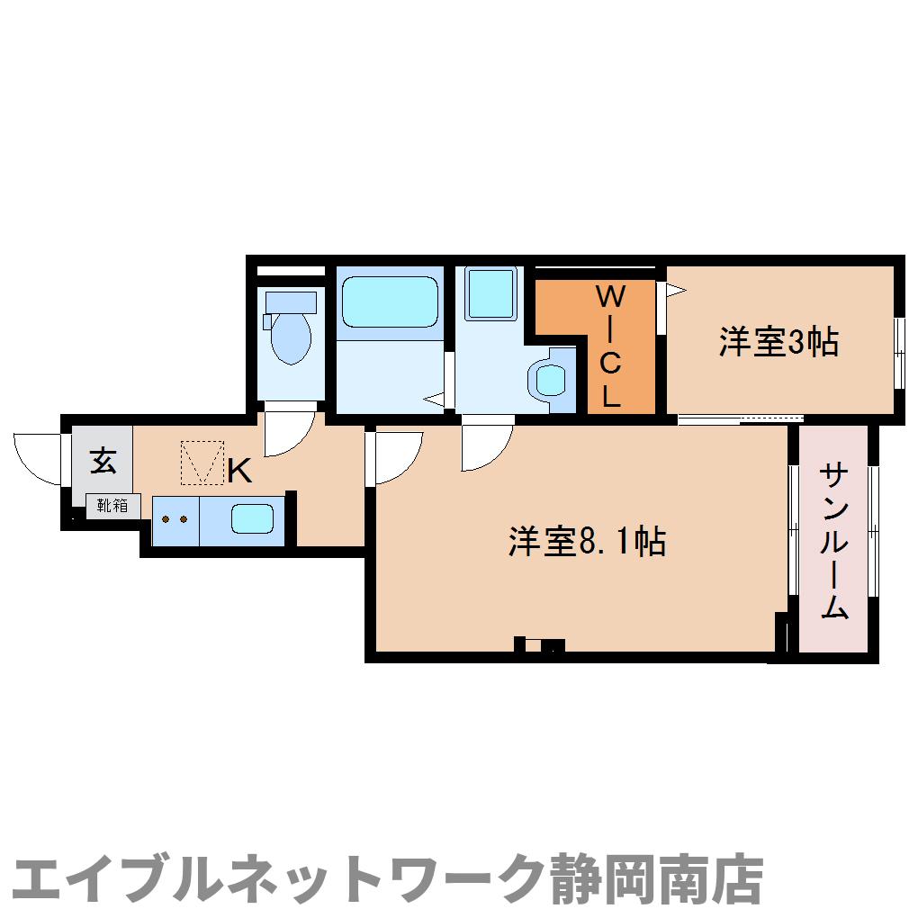 焼津市西小川のアパートの間取り