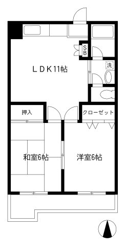 足立区綾瀬のマンションの間取り