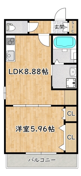 ＫＴＩレジデンス福町Ｃの間取り