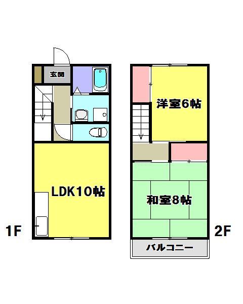 青梅市野上町のアパートの間取り