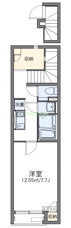 仙台市若林区かすみ町のアパートの間取り