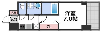 S-RESIDENCE難波大国町Deuxの間取り