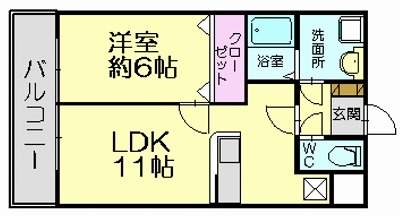 糟屋郡志免町片峰中央のマンションの間取り