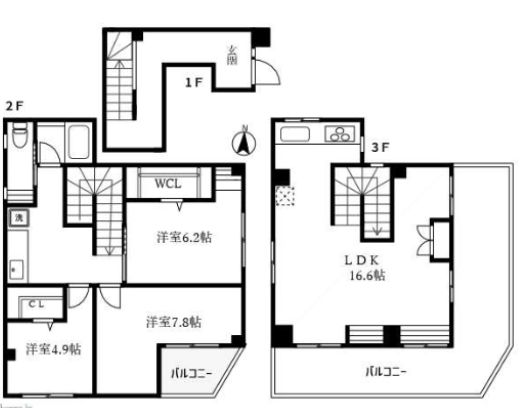 【墨田区緑のマンションの間取り】