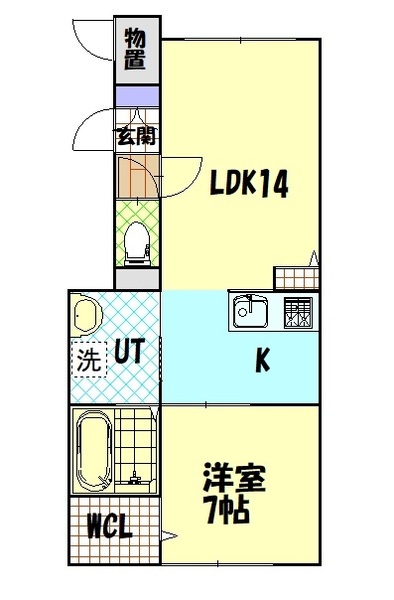 旭川市永山十二条のアパートの間取り