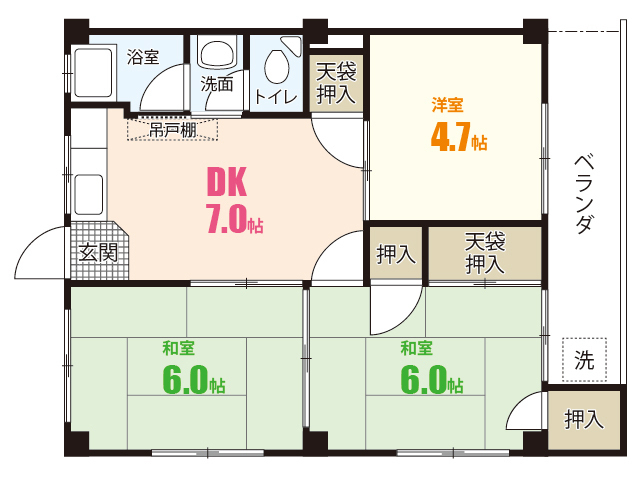 川本マンションの間取り