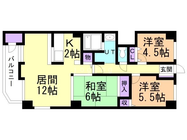 札幌市南区澄川四条のマンションの間取り