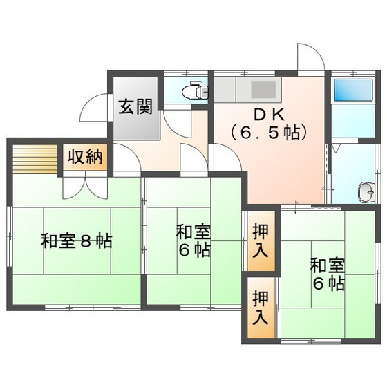 一身田豊野団地貸家の間取り