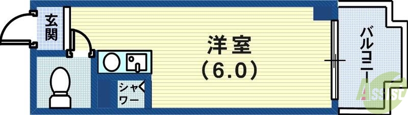 神戸市中央区琴ノ緒町のマンションの間取り