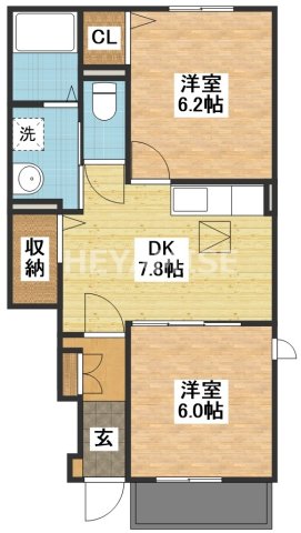 諫早市森山町杉谷のアパートの間取り