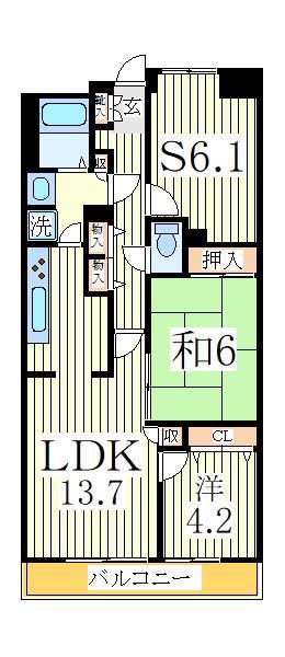 白井市冨士のマンションの間取り