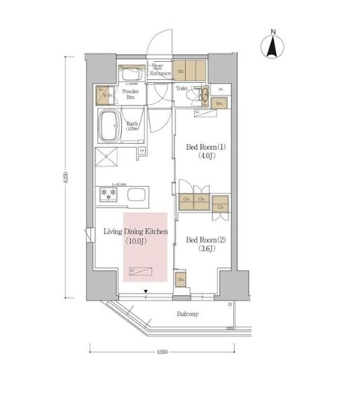 アーバネックス錦糸町ＮＯＲＴＨの間取り