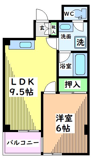 立川市富士見町のマンションの間取り