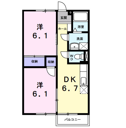 八街市榎戸のアパートの間取り