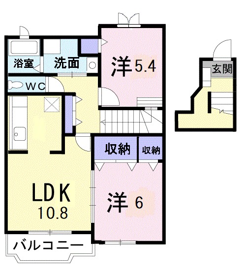 コンフォート朱雀Ａの間取り