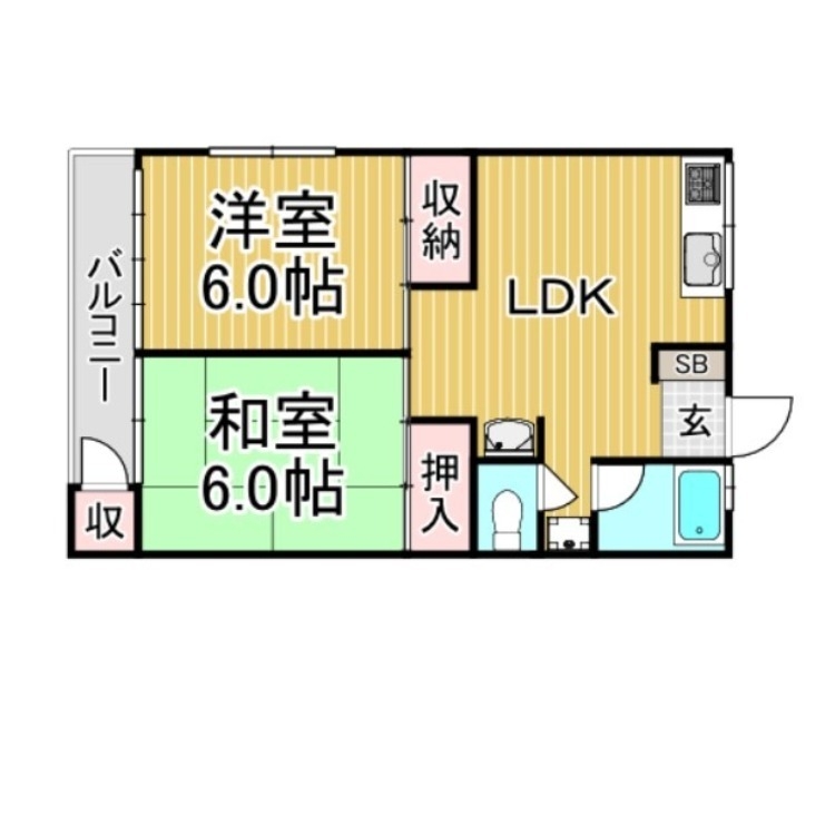 春日市小倉のマンションの間取り