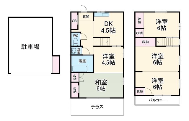 【大穴北８丁目戸建ての間取り】