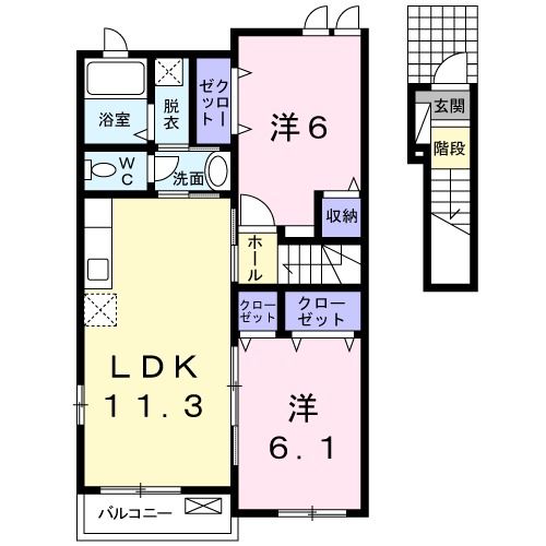 市原市中高根のアパートの間取り