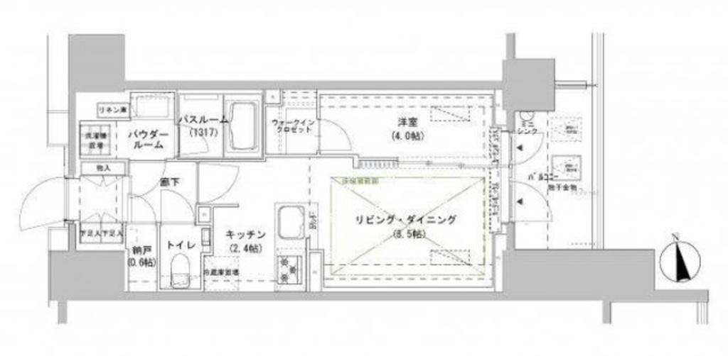 パークスフィア牛込神楽坂の間取り