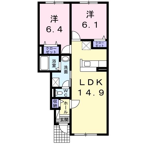 旭川市東光十条のアパートの間取り