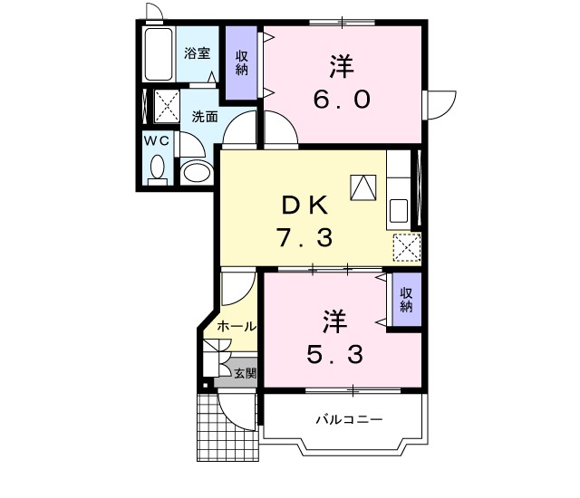 上田市上田のアパートの間取り