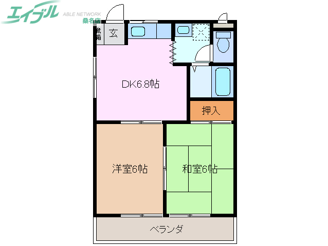 桑名市里町のマンションの間取り