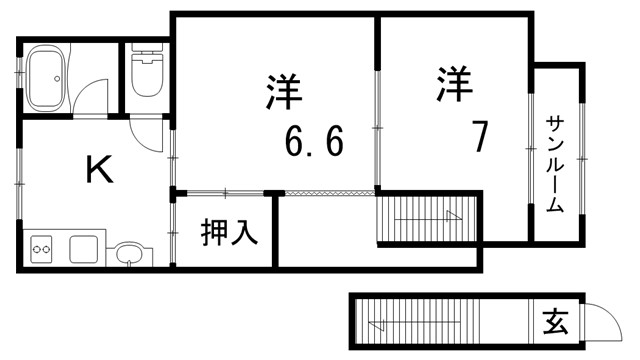 かわしまアパートの間取り