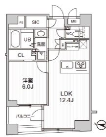 【中央区日本橋堀留町のマンションの間取り】