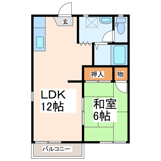 菊池郡菊陽町杉並台のアパートの間取り