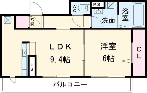 京都市右京区西京極郡町のアパートの間取り