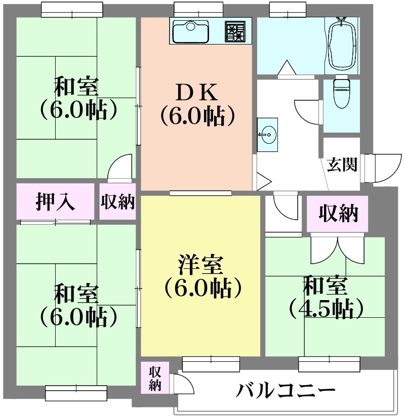 神陵台北住宅69号棟の間取り写真