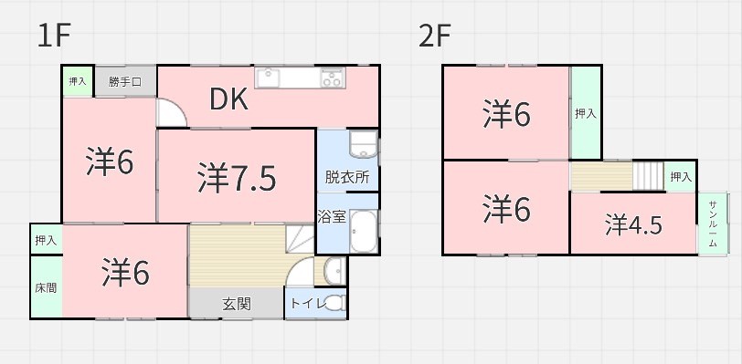 境港永井貸家の間取り写真