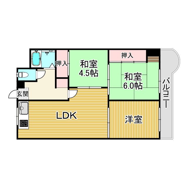 東朋第一マンションの間取り写真
