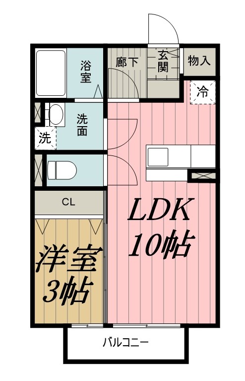 千葉都市モノレール 桜木駅 徒歩16分 2階建 築20年の間取り写真