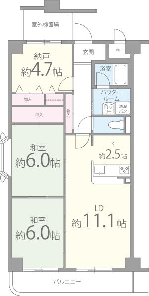 グランドゥール緑ヶ丘の間取り写真