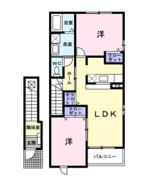 福山市駅家町大字上山守のアパートの間取り