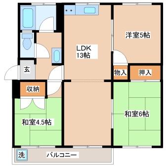 神陵台東住宅49号棟の間取り